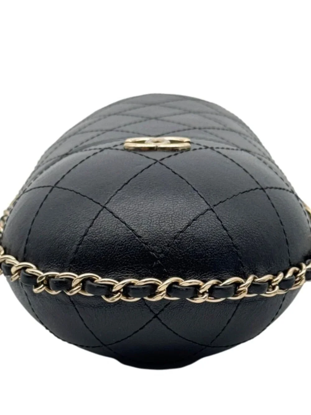 Chanel  Interlocking CC Logo Quilted Lambskin Leather Chain Around Phone Holder